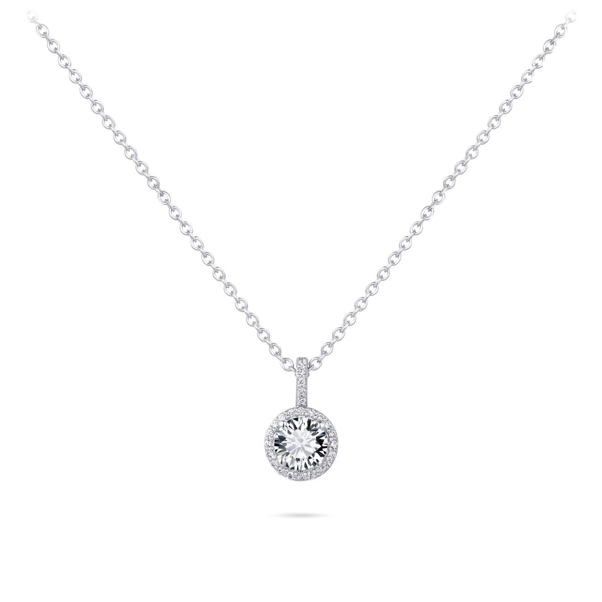 Gisser Ketting Zilver Gerhodineerd Zirkonia Wit 42+5 cm – N1110