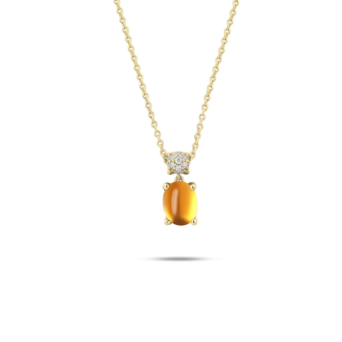 Gisser Ketting Zilver Geel Verguld Zirkonia 42+5 cm – N1111YY