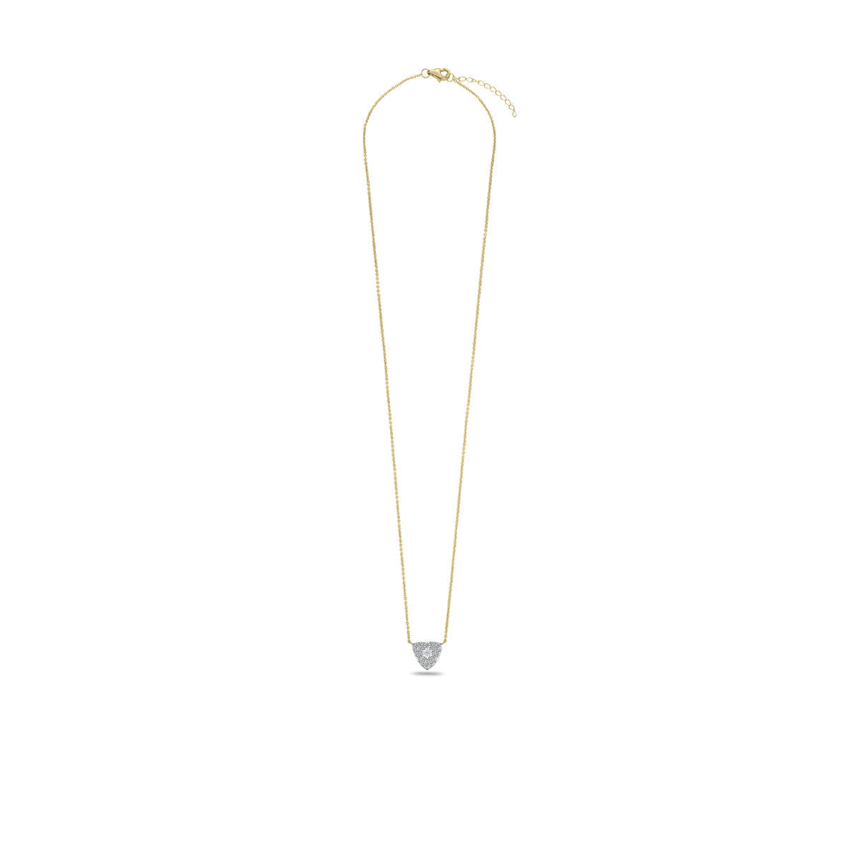 Gisser Ketting Zilver Verguld Bicolor Zirkonia Wit 42+3 cm – N1126Y – foto 2