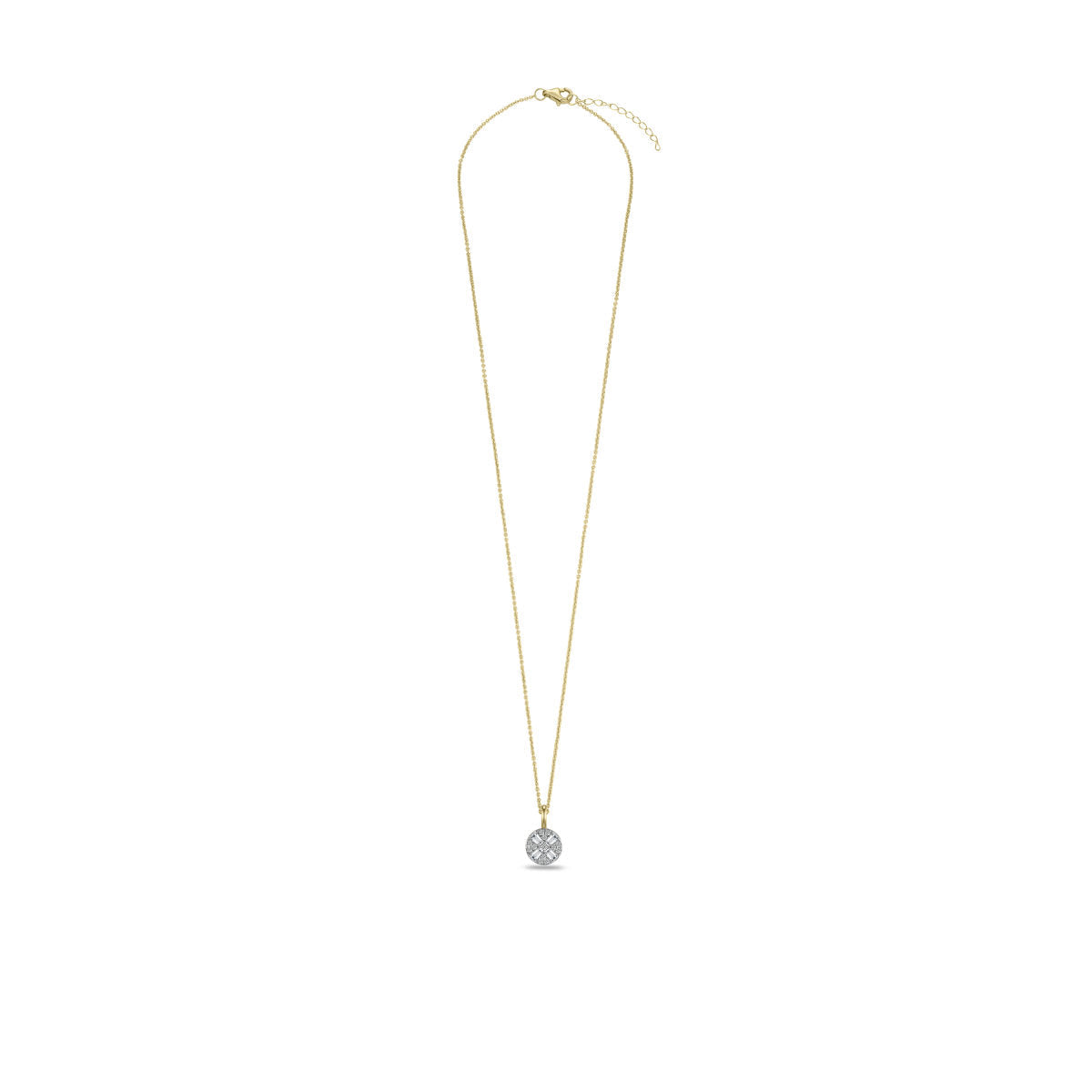 Gisser Ketting Zilver Verguld Bicolor Zirkonia Wit 42+3 cm – N1127Y – foto 2