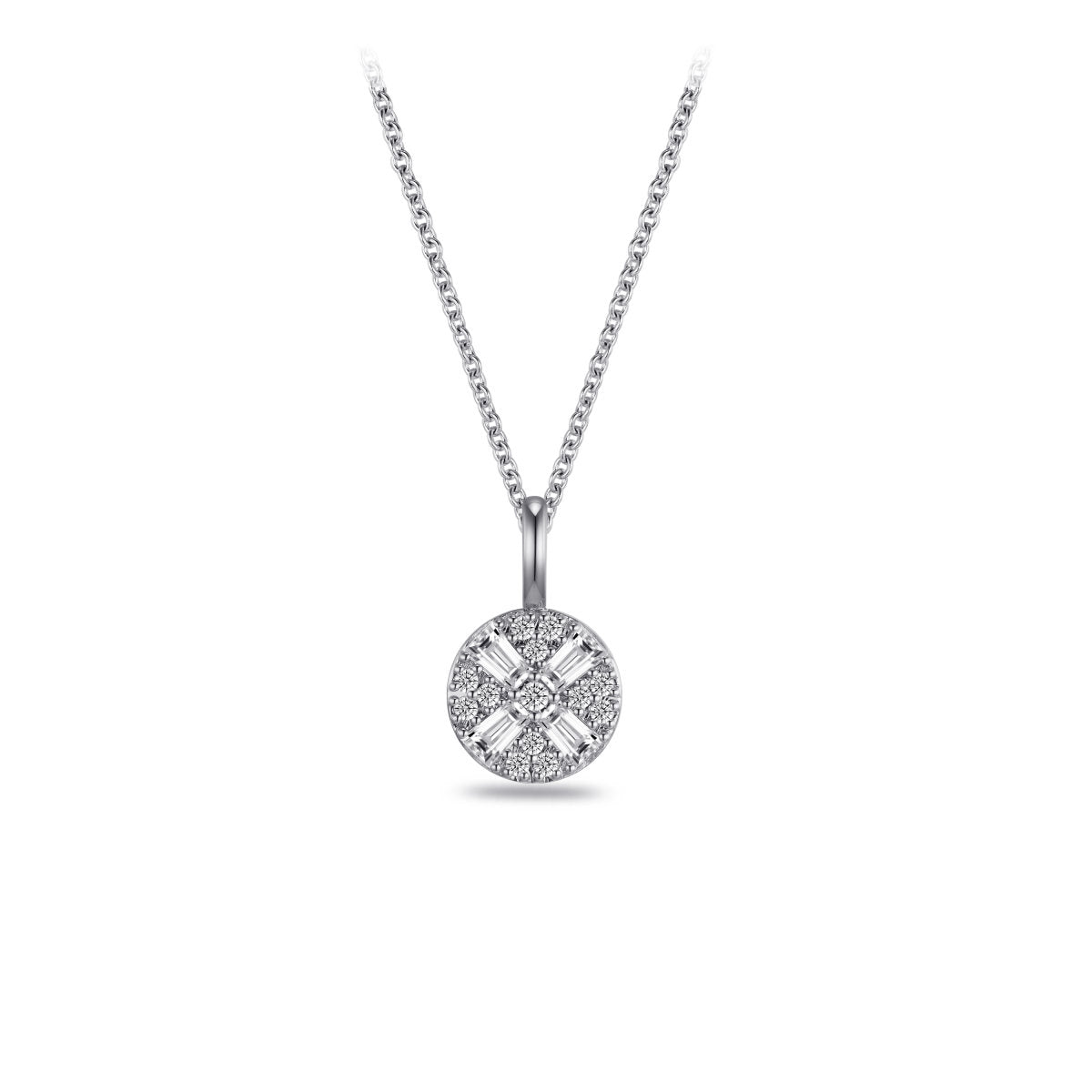 Gisser Ketting Zilver Gerhodineerd Zirkonia Wit 42+3 cm – N1127