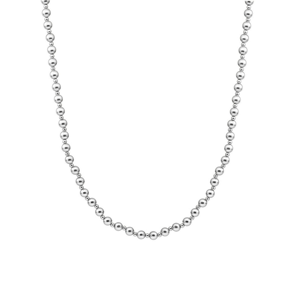 Sparkling Jewels Ketting 3mm + 6mm NLK-S-MIX-042-02 Zilverkleurig