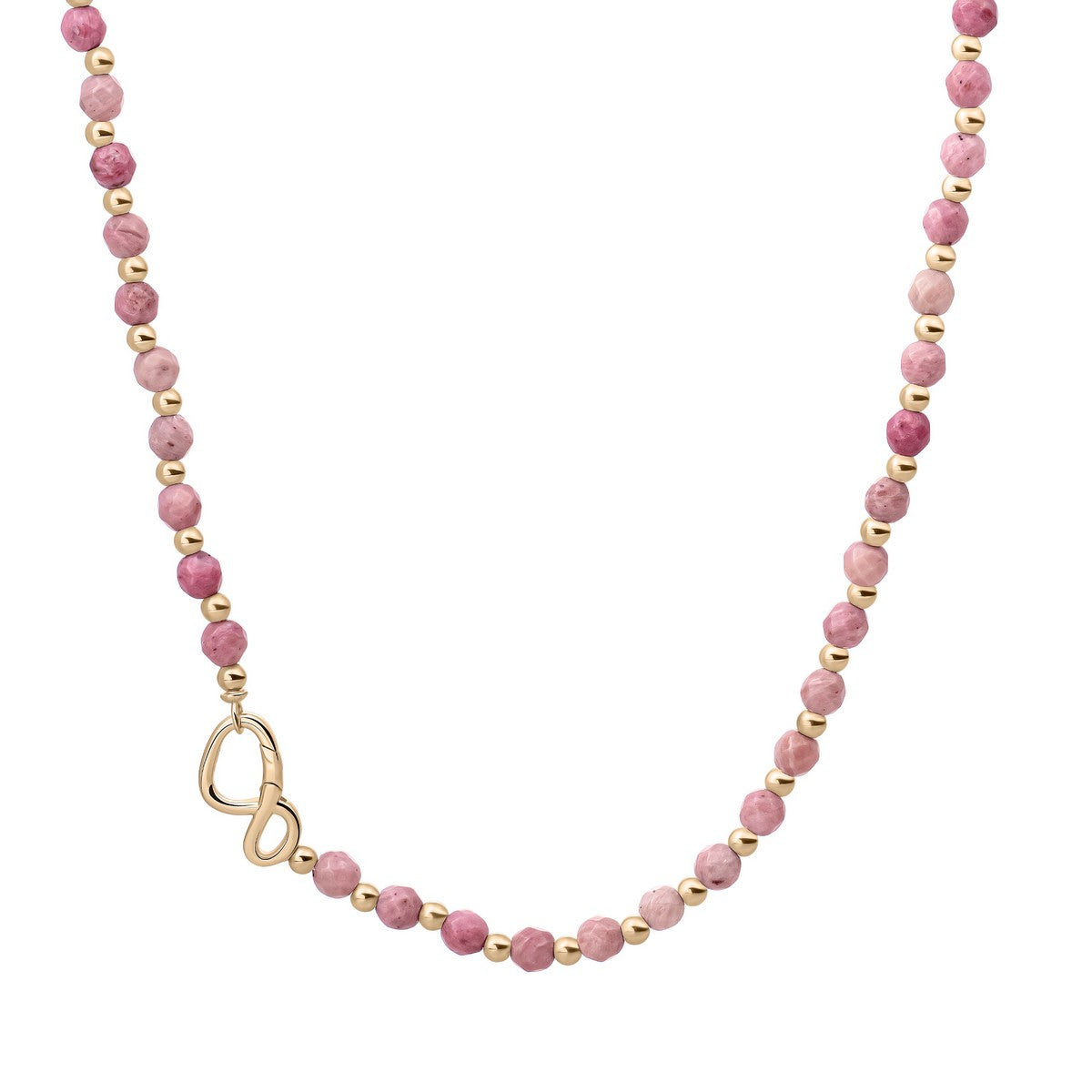 Sparkling Jewels Ketting - Pink Rhodonite NLK03G-G24, exclusief en kwalitatief hoogwaardig. Ontdek nu!