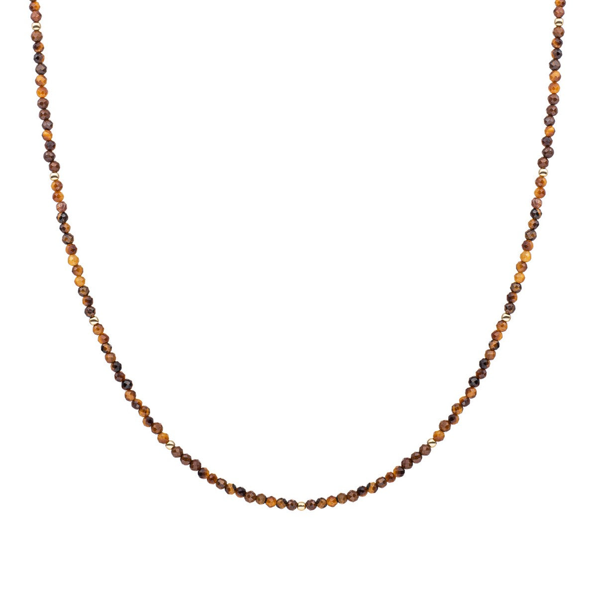 Sparkling Jewels ketting 2mm Tiger Eye Gold - 42cm +2cm NLK04G-G09 - PansiteNederland.nl