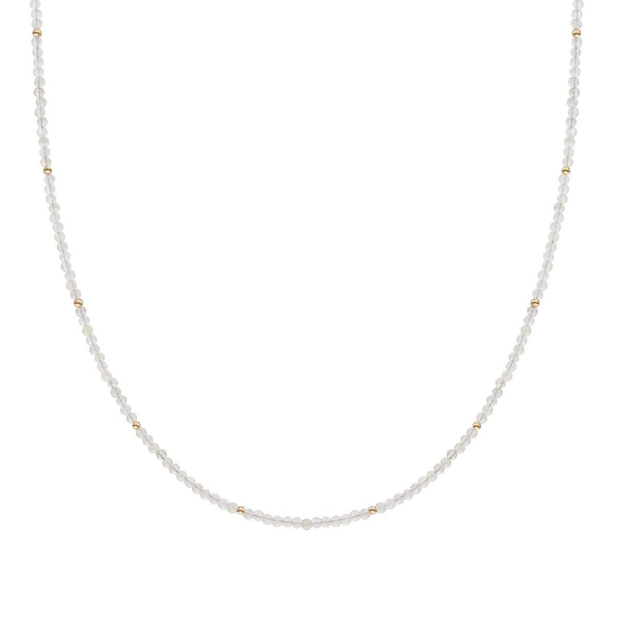 Sparkling Jewels Ketting | 2mm Moonstone Gold - 42cm +2cm NLK04G-G54 - PansiteNederland.nl