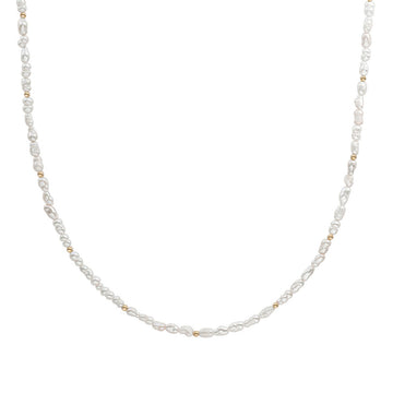 Sparkling Jewels Ketting | 2mm Pearl  Gold - 42cm +2cm NLK04G-P01