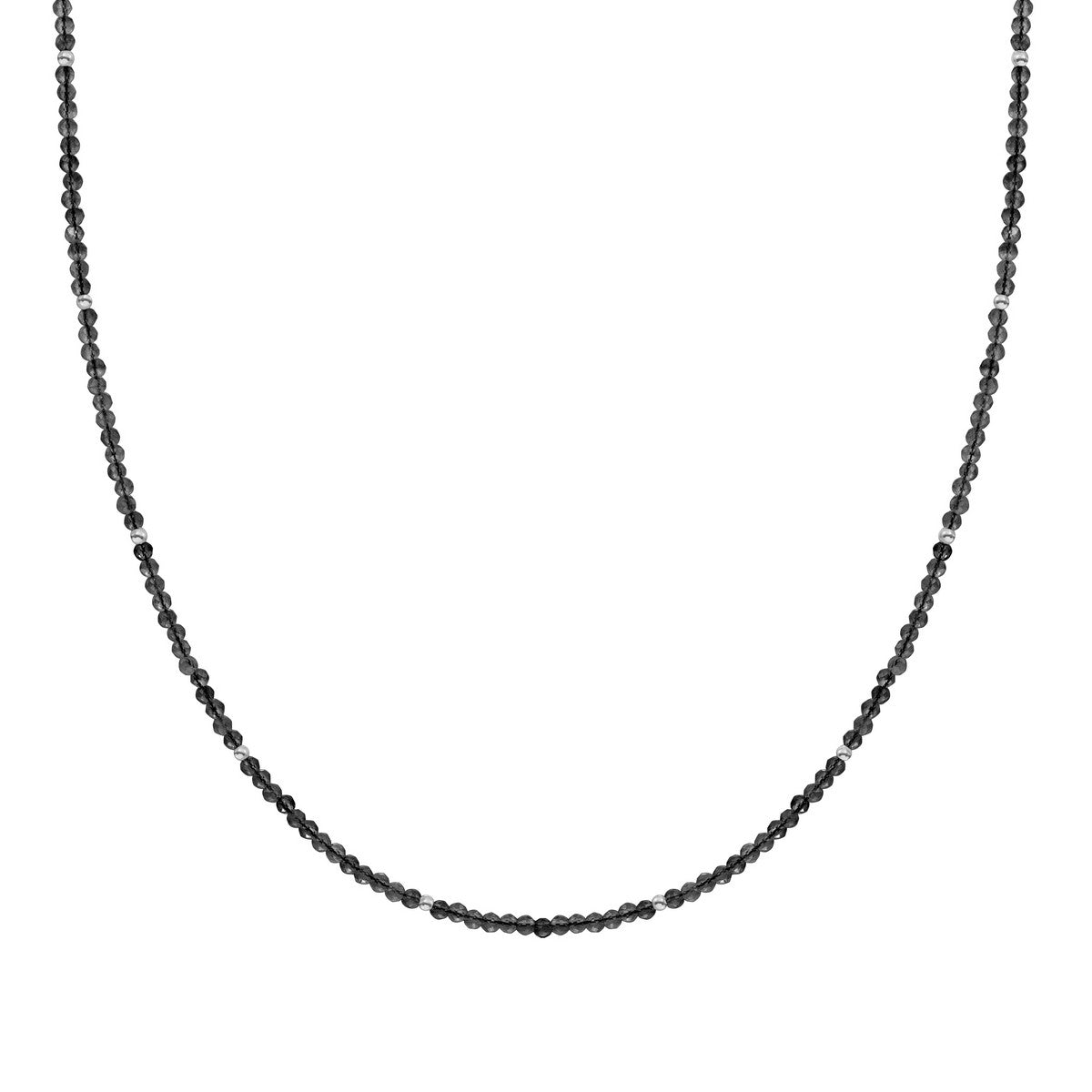 Sparkling Jewels Ketting | 2mm Onyx Silver - 42cm +2cm NLK04S-G07 - PansiteNederland.nl