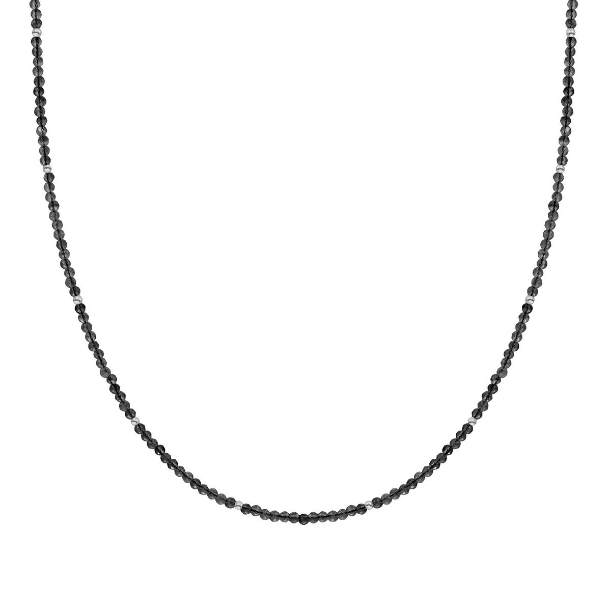 Sparkling Jewels Ketting | 2mm Onyx Silver - 42cm +2cm NLK04S-G07