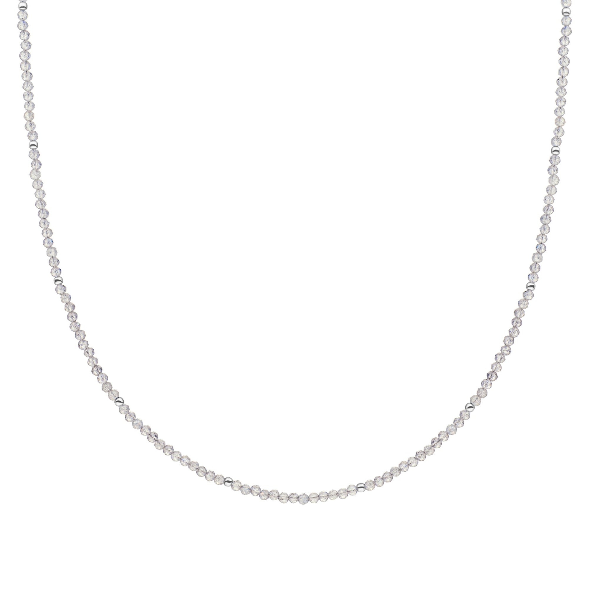 Sparkling Jewels ketting 2mm Labradorite Silver - 42cm +2cm NLK04S-G18