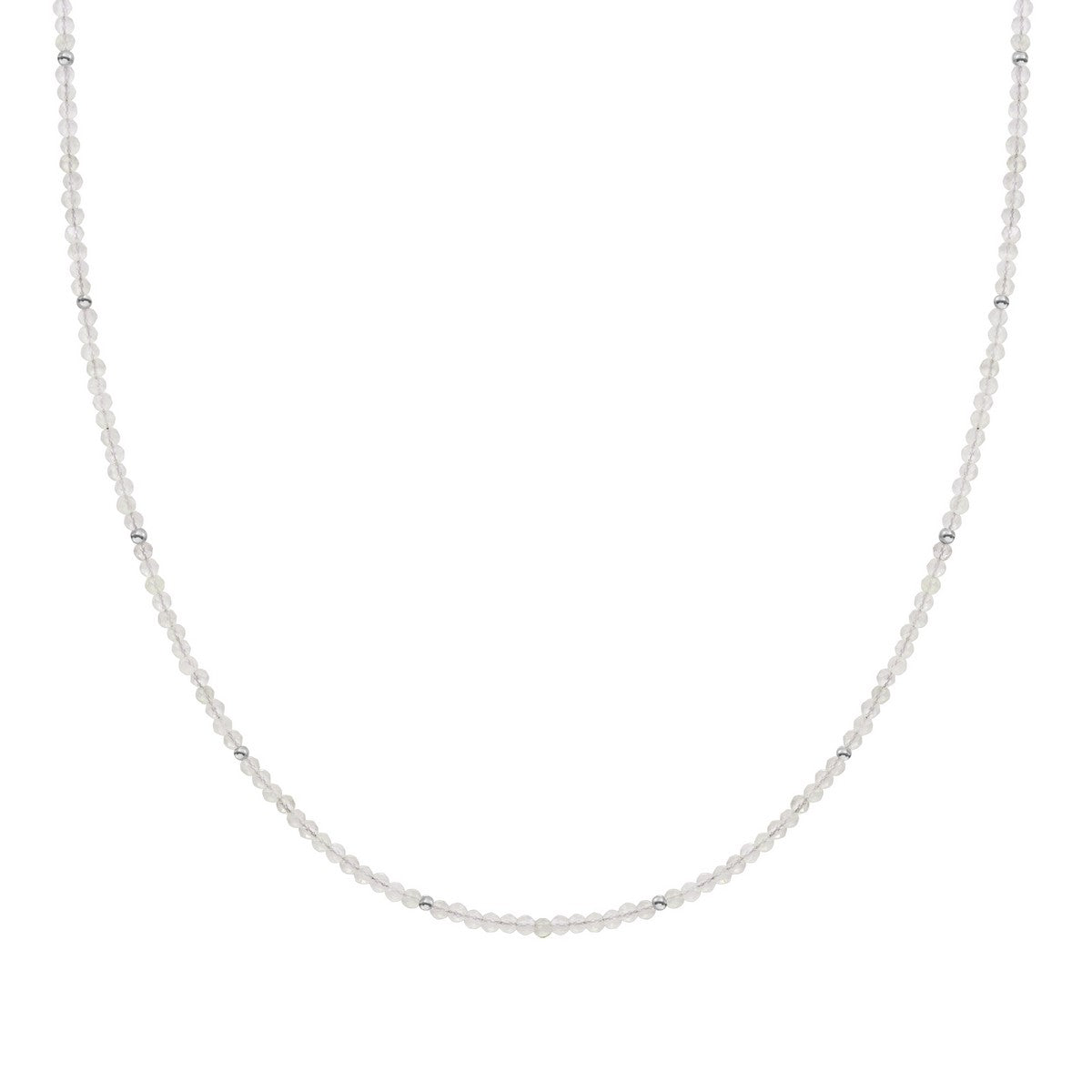 Sparkling Jewels Ketting | 2mm Moonstone Silver - 42cm +2cm NLK04S-G54 - PansiteNederland.nl