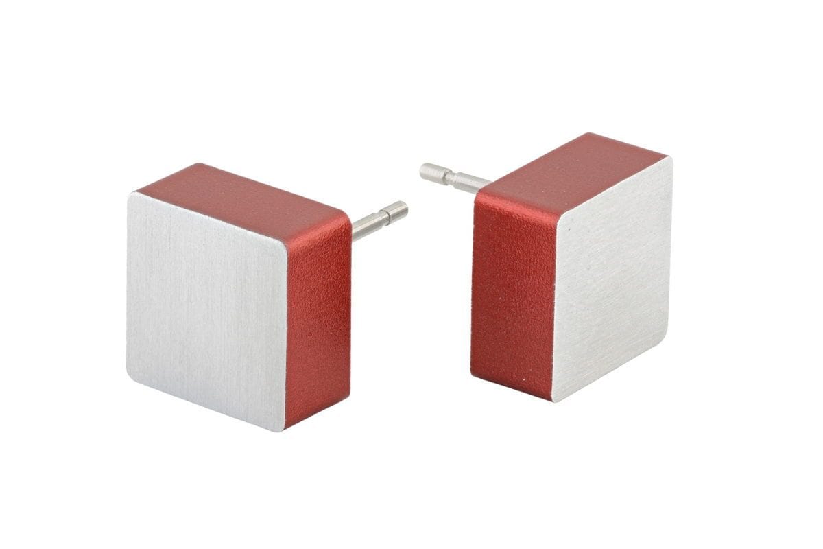 Clic Oorsteker Vierkant Rood O15R