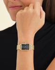 Rosefield horloge OBSSG-O47 The Elles Black Sunray Steel Gold