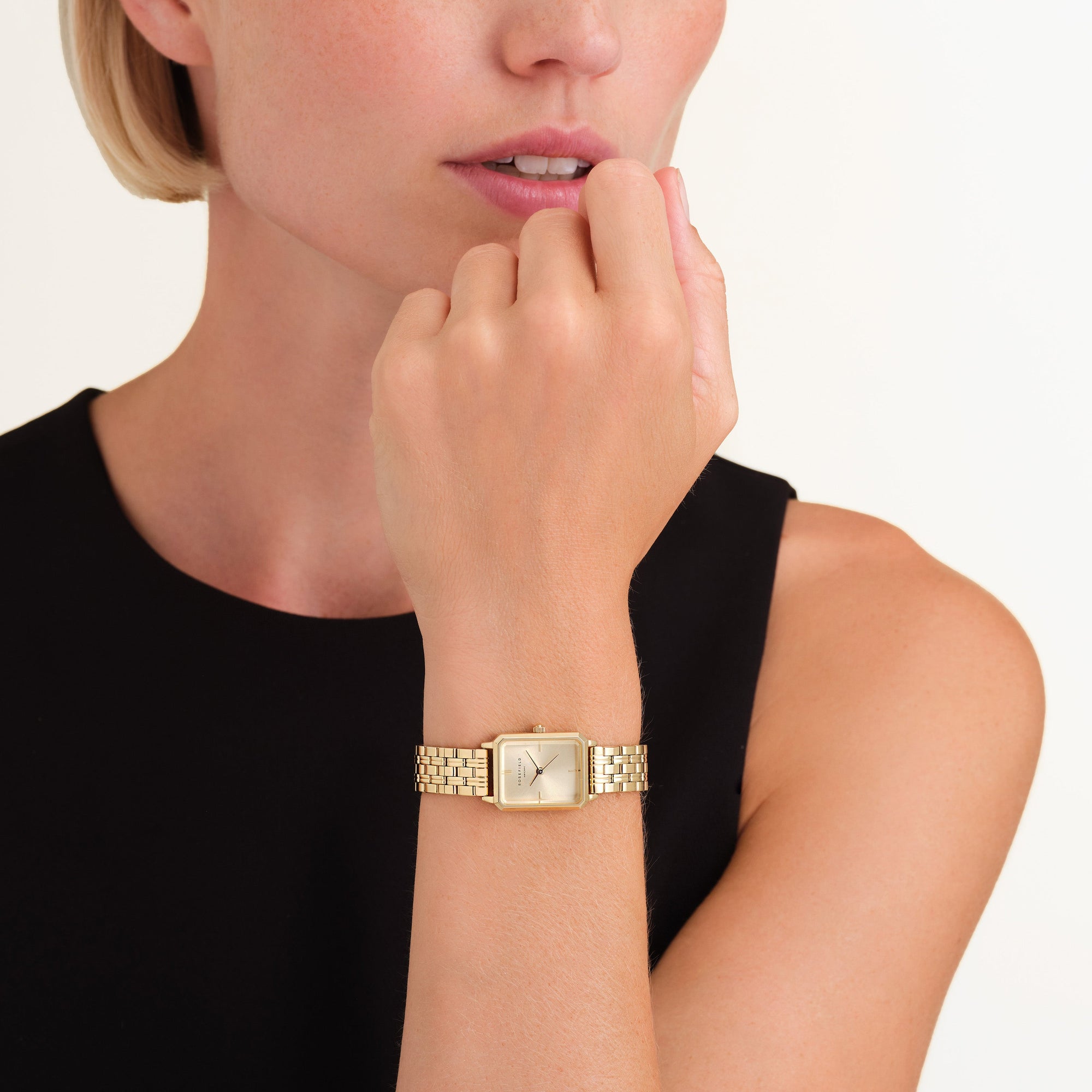 Rosefield horloge OCGSG-O82 Octagon XS Champagne Gold Steel - PansiteNederland.nl