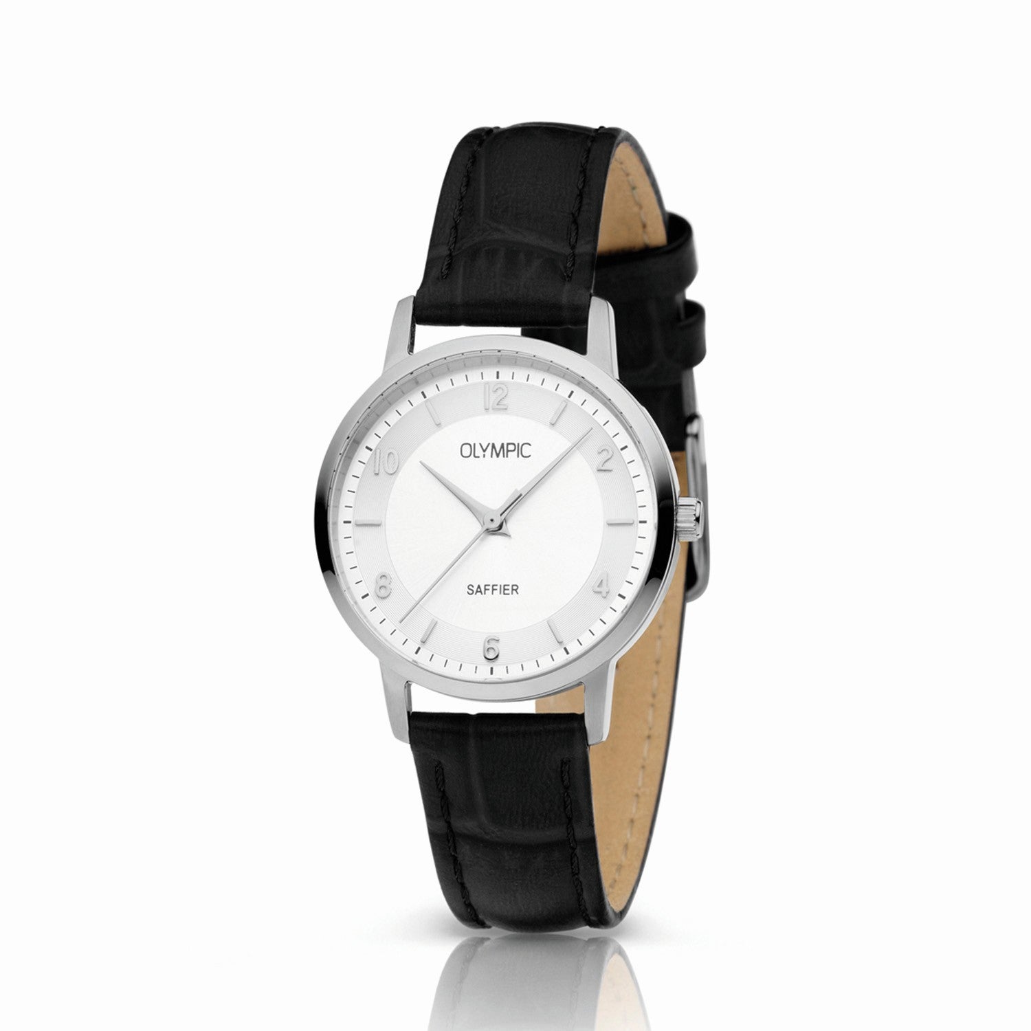 Olympic OL26DSL048 EMMA Horloge - Leer - Zilver - 29mm