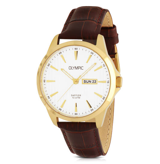 Olympic OL26HDL066 Horloge Heren Bruin 41mm, exclusief en kwalitatief hoogwaardig. Ontdek nu!
