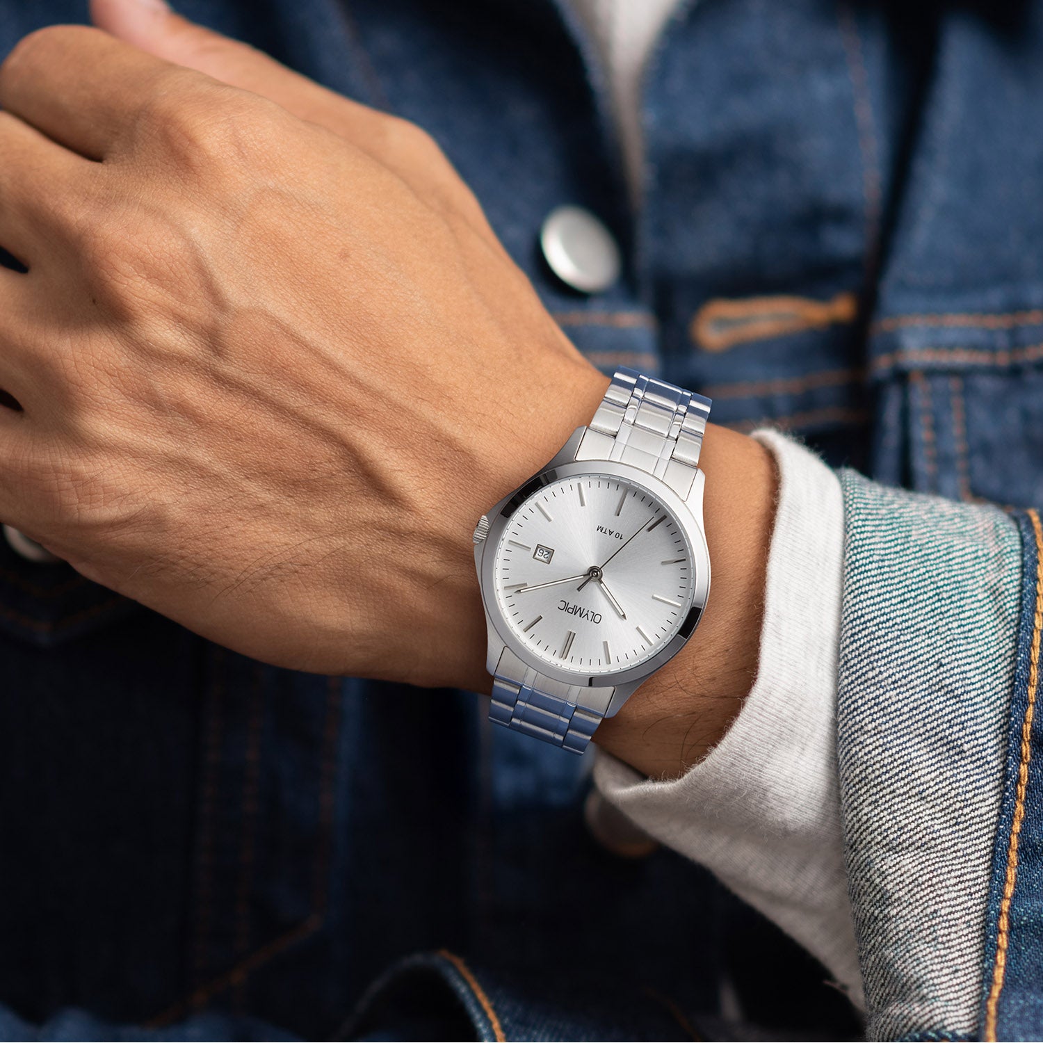 Olympic OL26HSS324 Milan Horloge Heren Staal 39mm