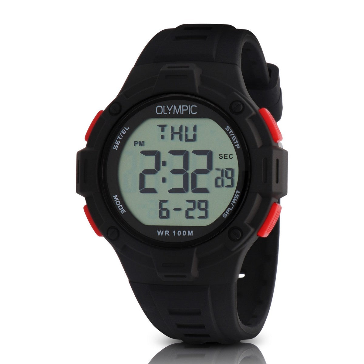 Olympic OL45HKR021 Digital Kids Zwa/Rood 42mm