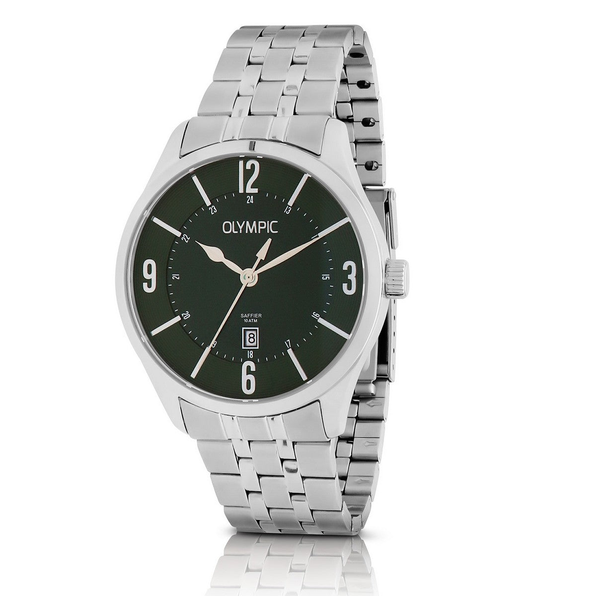 Olympic OL72HSS395 JURGEN Horloge - Staal - Staal - Groen, exclusief en kwalitatief hoogwaardig. Ontdek nu!