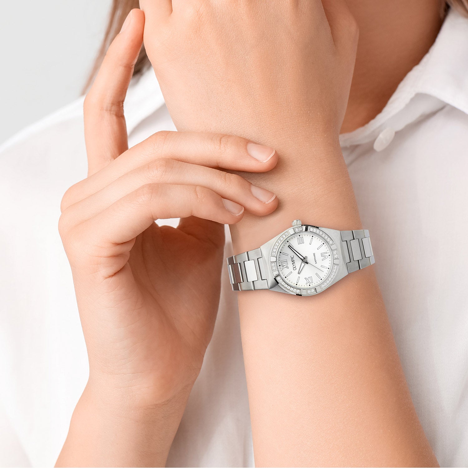 Olympic OL73DDS005 Shine Horloge Dames Staal 29mm