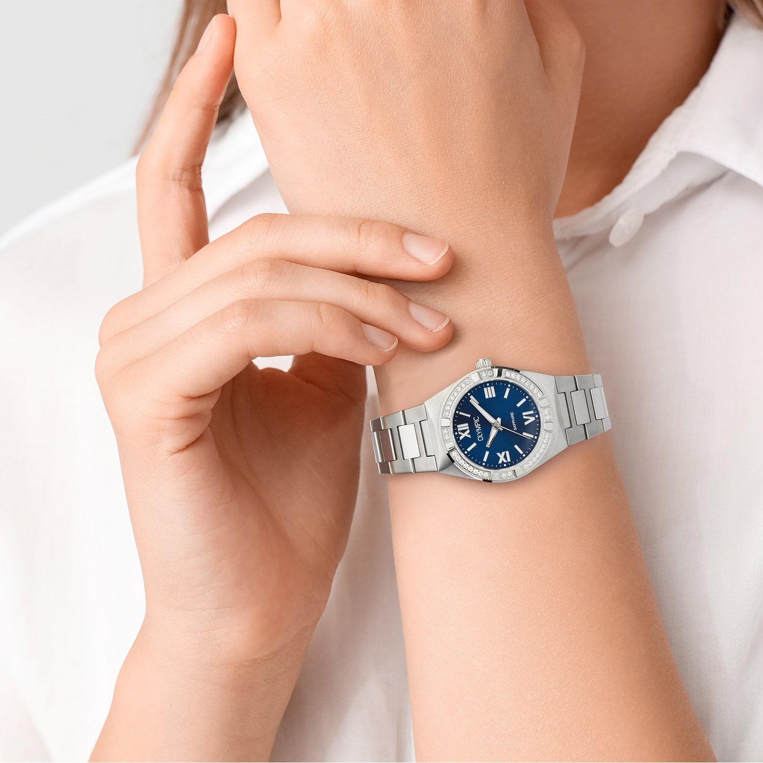 Olympic OL73DDS004 Shine Horloge Dames Staal 29mm