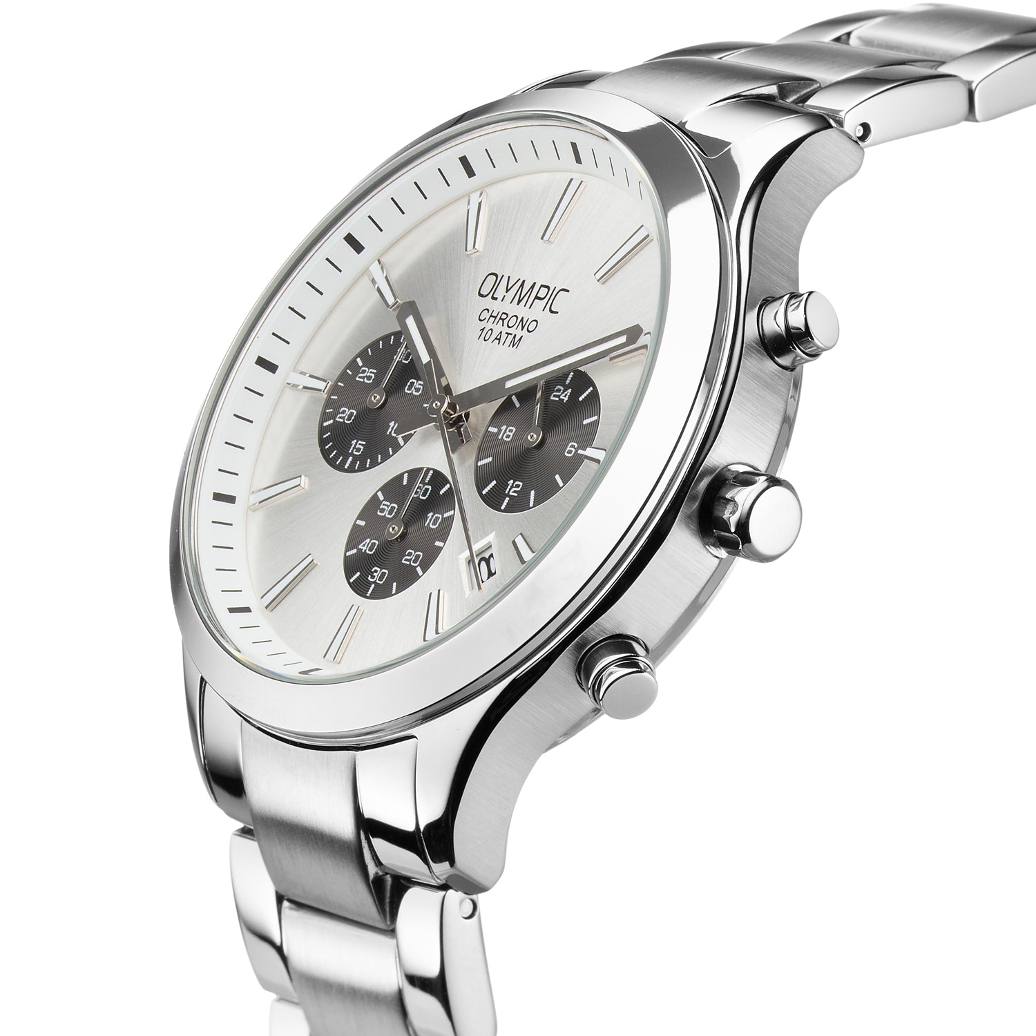 Olympic Horloge OL88HSS007 Zilver 42mm zilverkleurig