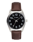 Olympic Marcel Horloge Heren Bruin Leer Staal Zwart 38mm OL89HSL062