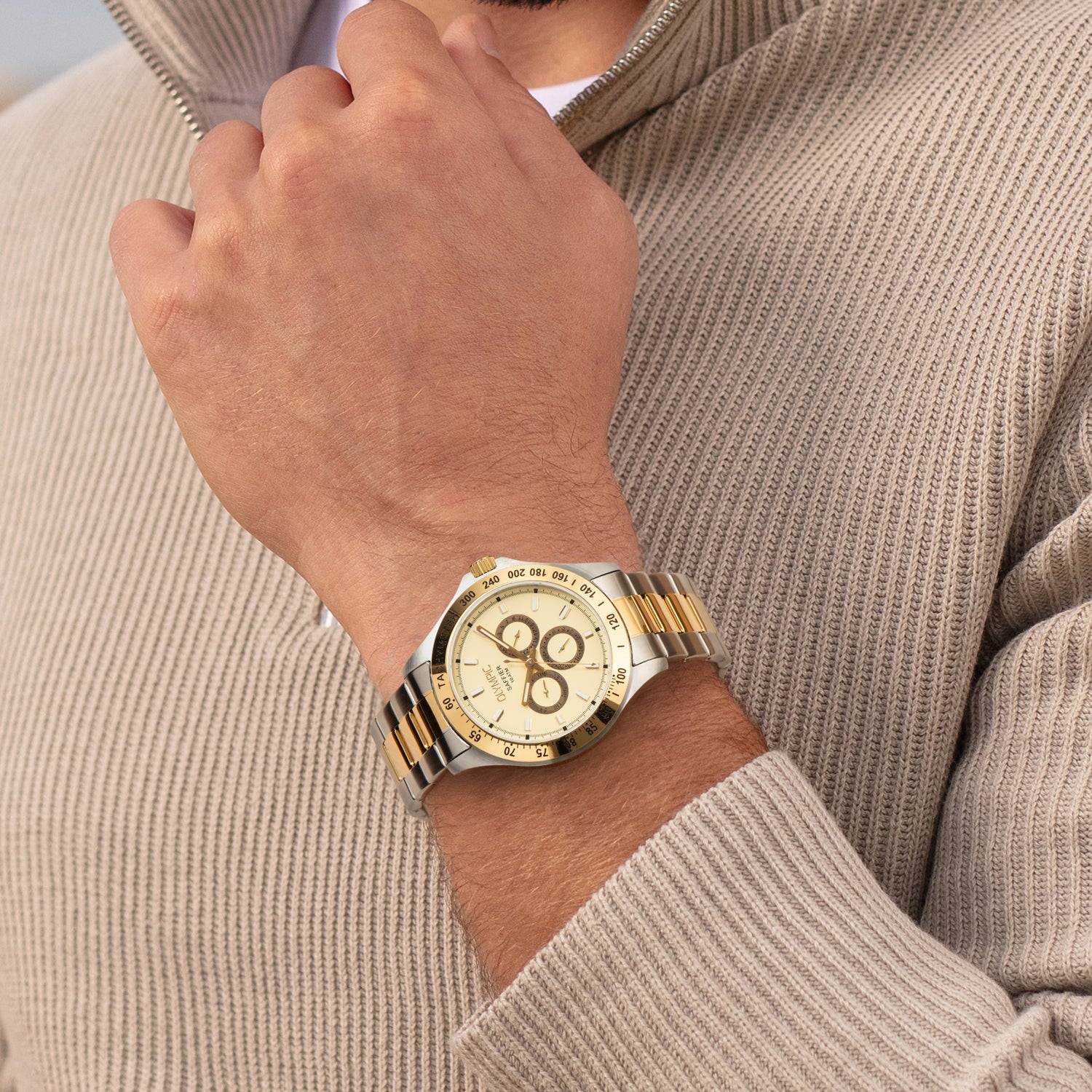 Olympic JEFFREY Bico Bracelet Creme Horloge - OL89HSS052B
