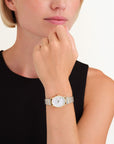 Rosefield horloge OVWDSG-OV17 The Oval White MOP Half-Moon Steel Duotone - PansiteNederland.nl