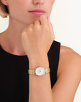 Rosefield horloge OVWGSG-OV16 The Oval White MOP Half-Moon Steel Gold - PansiteNederland.nl