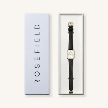 Rosefield horloge OWBLG-O84 Octagon XS White Black Leather Gold - PansiteNederland.nl