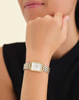 Rosefield horloge OWDSG-O62 Octagon XS White Sunray Steel Duotone Silver Gold - PansiteNederland.nl