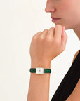 Rosefield horloge OWGLG-O86 Octagon XS White Emerald Leather Gold - PansiteNederland.nl