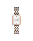 Rosefield horloge OWRSR-O64 Octagon XS White Sunray Steel Duotone Silver Rose gold