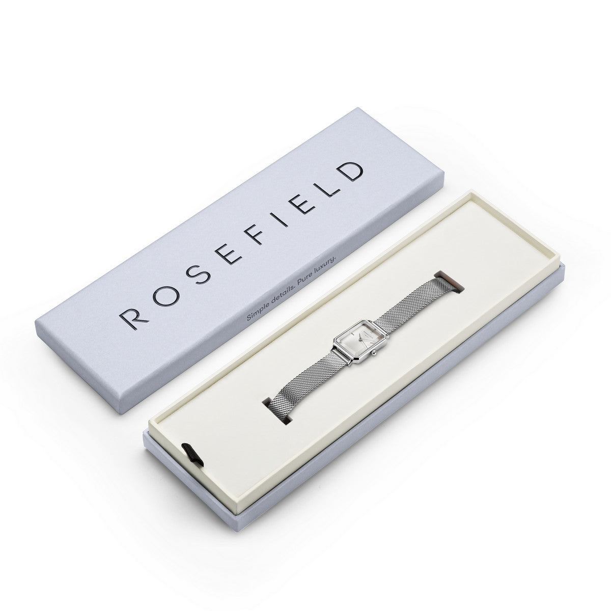 Rosefield horloge OWSMS-O74 The Octagon XS Mesh White Silver