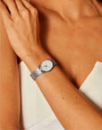 Rosefield horloge OWSMS-OV11 The Oval White MOP Mesh Silver