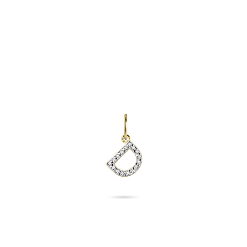Gisser Hanger Zilver Geel Verguld Zirkonia Wit – P1080Y/D