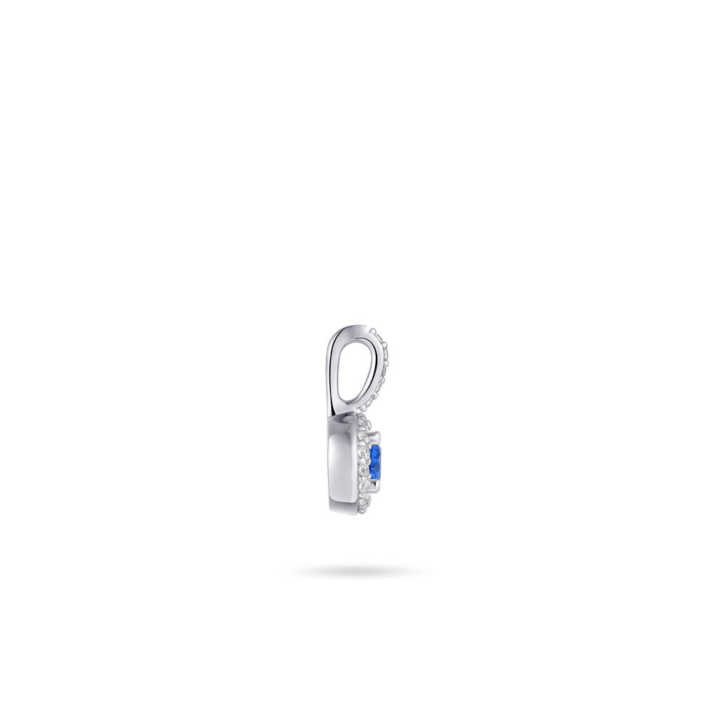 Gisser Hanger Zilver Gerhodineerd Zirkonia Blauw – P1090B – foto 3