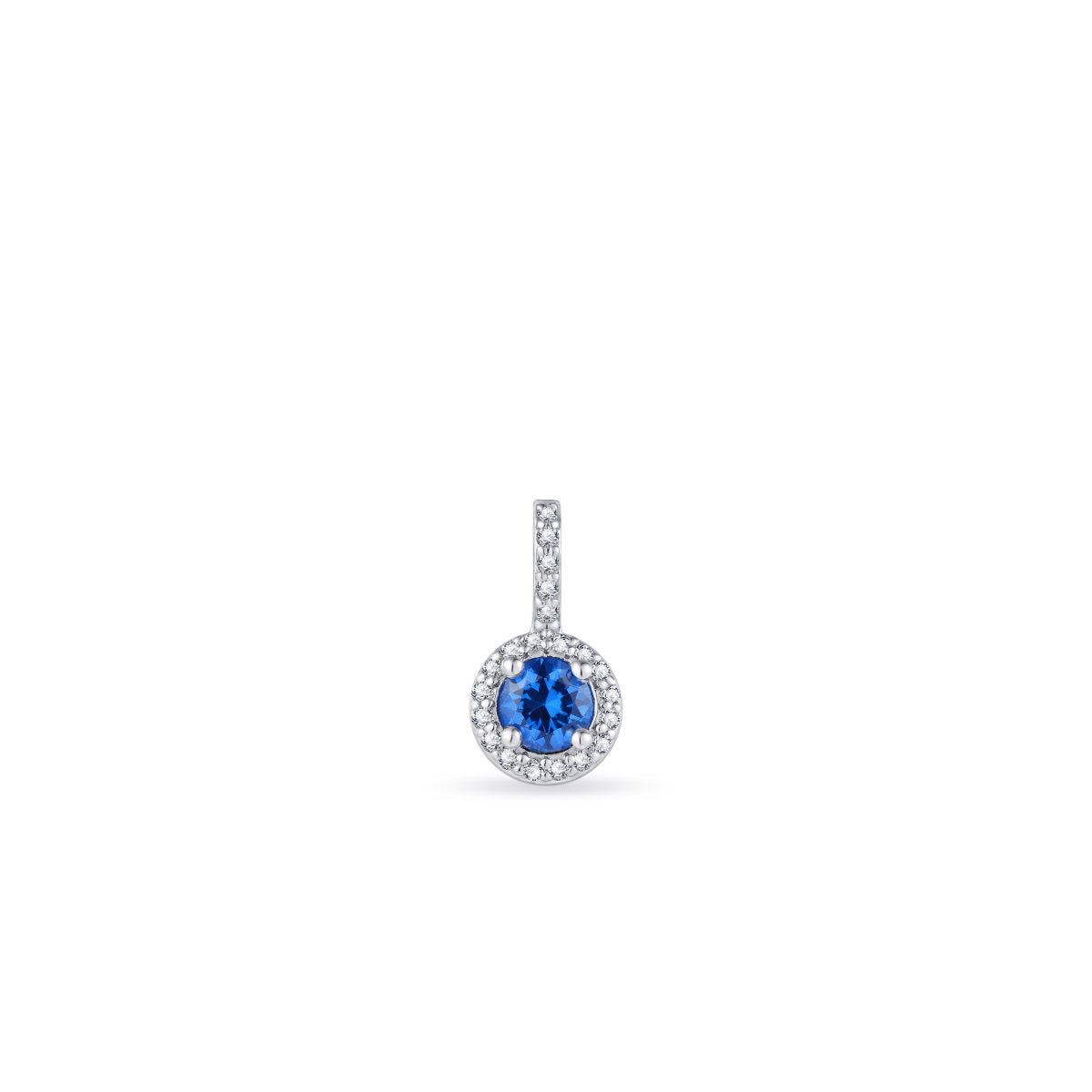 Gisser Hanger Zilver Gerhodineerd Zirkonia Blauw – P1090B