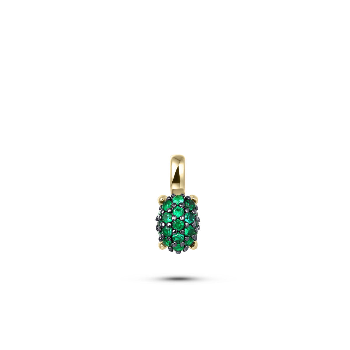 Gisser Hanger Zilver Geel Verguld Zirkonia Groen – P1093YG