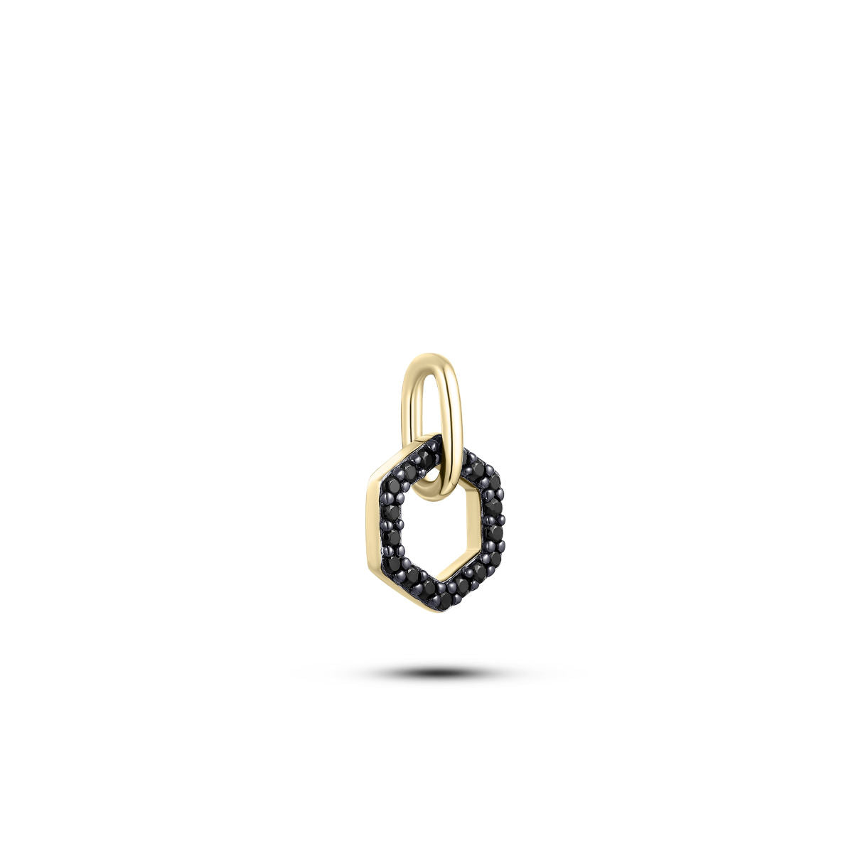 Gisser Hanger Zilver Geel Verguld Zirkonia Zwart – P1099YZ – foto 2