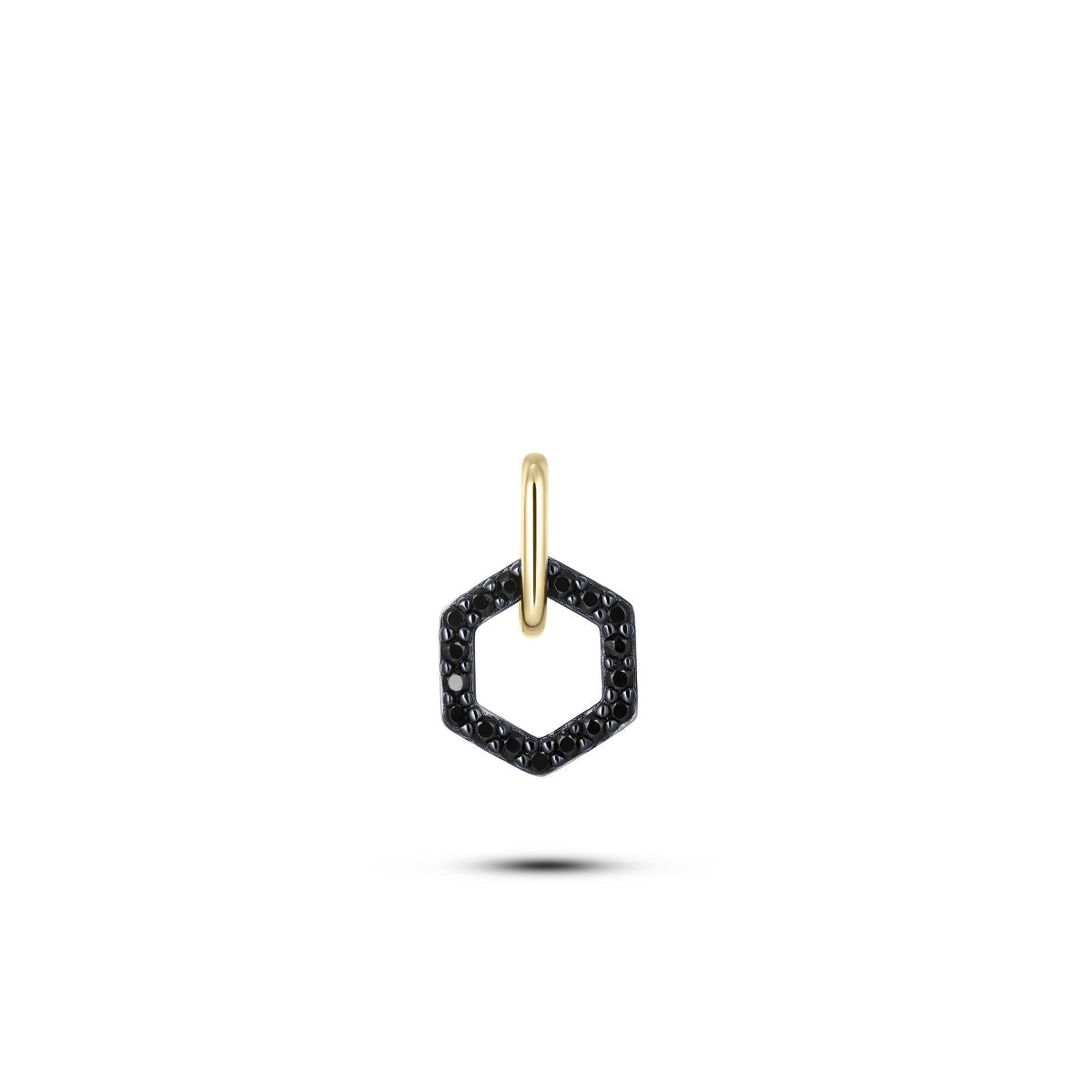 Gisser Hanger Zilver Geel Verguld Zirkonia Zwart – P1099YZ