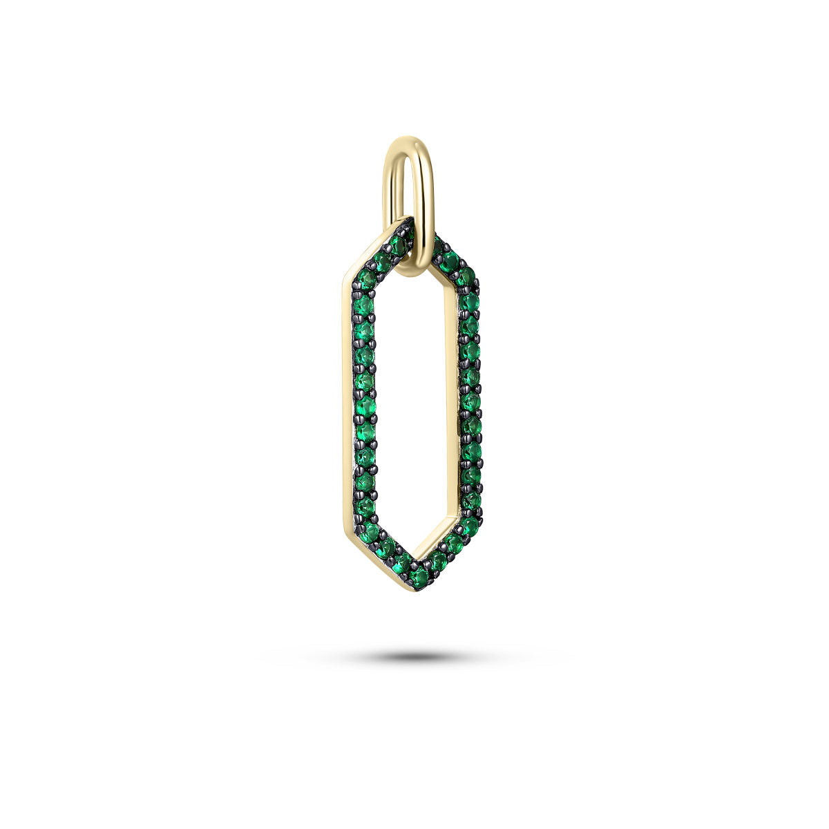 Gisser Hanger Zilver Geel Verguld Zirkonia Groen – P1100YG – foto 2