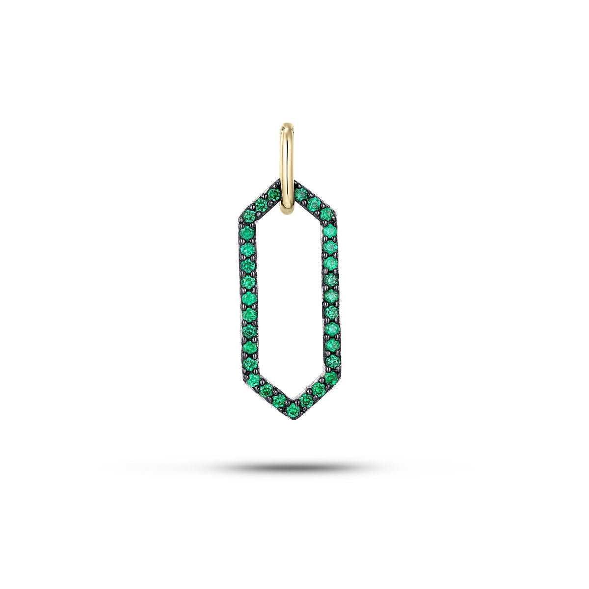 Gisser Hanger Zilver Geel Verguld Zirkonia Groen – P1100YG