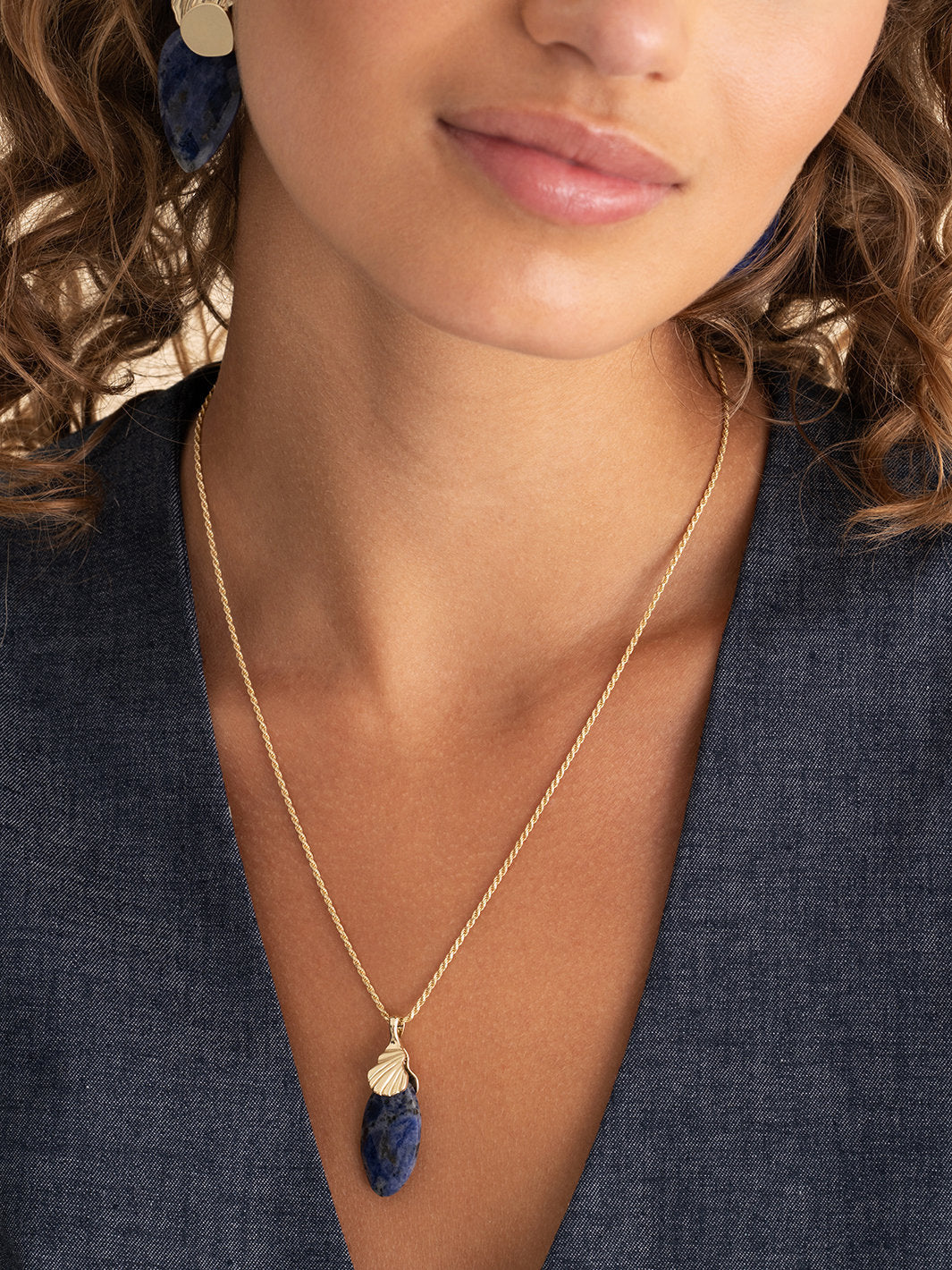 Sparkling Jewels Edelsteen Hanger Leaf Sodaliet PENGEM20-FCT-S