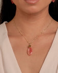 Sparkling Jewels - Hanger: Leaf - Fuchsia Quartz PENGEM25-FCT-S - PansiteNederland.nl