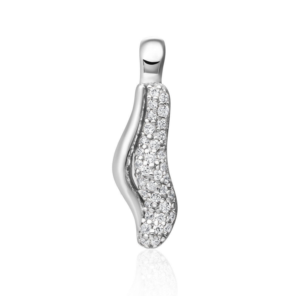 Sparkling Jewels Hanger Pavé Twirl Clip Zirkonia PENS32 Zilverkleurig