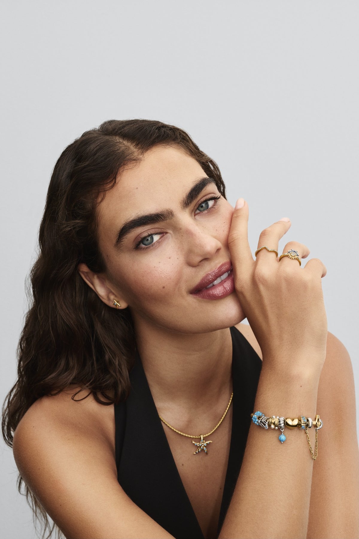 Pandora Turkoois Hangende Bedel zilver 793901C01