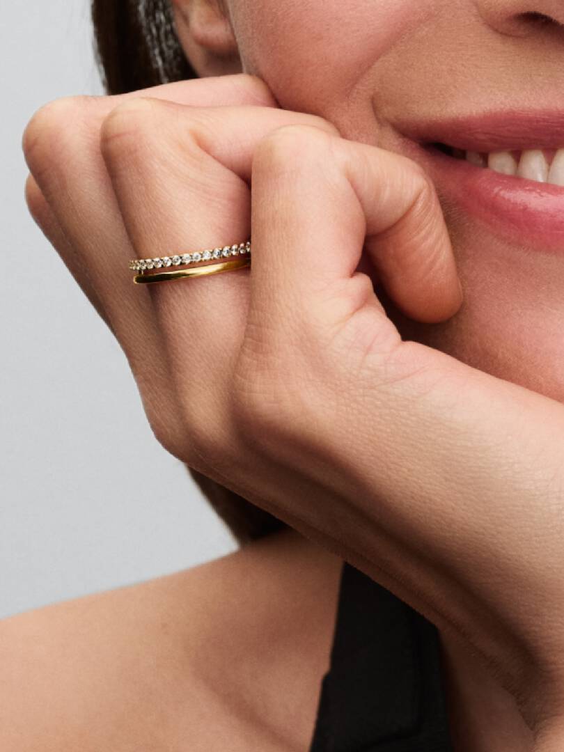 Pandora Dubbele Band Ring goudverguld 163799C01