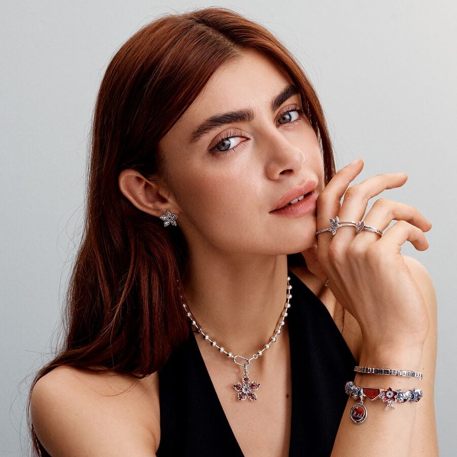 Pandora Project Red Stranger Things slangenschakelarmband met sluiting - 593572C01 - PansiteNederland.nl