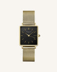 Rosefield horloge QBMG-Q06 The Boxy Black Mesh Gold - PansiteNederland.nl